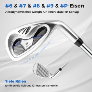 Costway Σετ Ανδρικών Γκολφ 9 Τεμαχίων - Ιδανικό Δώρο Για Παίκτες Γκ...