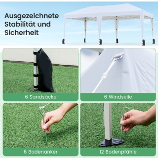 Costway Λευκή Αναδιπλούμενη Τέντα 3 x 6 m με Τσάντα με Ροδάκια και ... Costway Λευκή Αναδιπλούμενη Τέντα 3 x 6 m με Τσάντα με Ροδάκια και ...