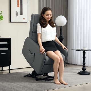 HOMCOM  Ηλεκτρική Πολυθρόνα Ανύψωσης και Ανάκλισης με Τηλεχειριστήρ...