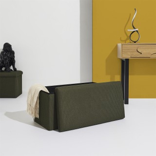 Home Deco Factory Πτυσσόμενος Αποθηκευτικός Κύβος ATOME Kaki 77 x 3...