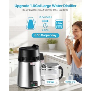 VEVOR Συσκευή Απόσταξης Νερού 6L - Ανοξείδωτη 900W 6LZLSJZXID6LGX8N...