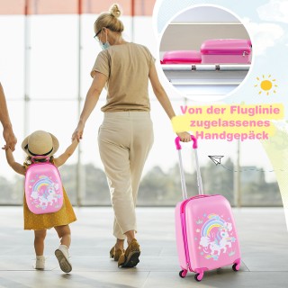 Costway Σετ Χειραποσκευής 2 Τεμαχίων με Ροζ Μονόκερο: Σκληρή Βαλίτ... Costway Σετ Χειραποσκευής 2 Τεμαχίων με Ροζ Μονόκερο: Σκληρή Βαλίτ...