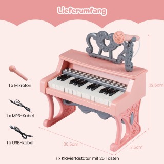 Costway Ηλεκτρικό Μίνι Παιδικό Πιάνο με 25 Πλήκτρα, Ντοσιέ και Μικρ... Costway Ηλεκτρικό Μίνι Παιδικό Πιάνο με 25 Πλήκτρα, Ντοσιέ και Μικρ...