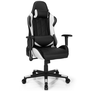 Costway Αγωνιστική Καρέκλα Gaming με Ρυθμιζόμενη Κλίση 90°-160°, Λε...