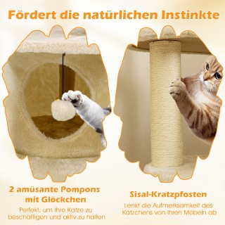 Costway Πύργος γάτας για ενήλικες γάτες, πολυεπίπεδος ονυχοδρόμιο μ...