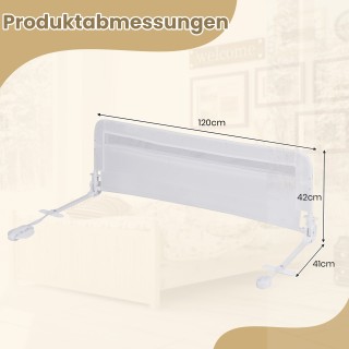 Costway Πτυσσόμενο Κάγκελο Κρεβατιού για Μικρά Παιδιά 120 cm με Απο...