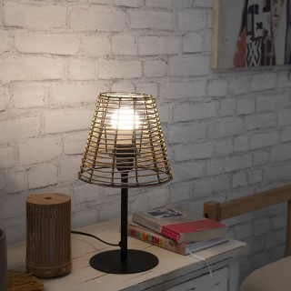 Galileo Επιτραπέζιο φωτιστικό κωνικού σχεδιασμού με εφέ ρατάν και β...