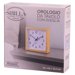 Galileo Ρολόι Επιτραπέζιο με Ξυπνητήρι 16x163 cm Μινιμαλιστικού Φυσ...