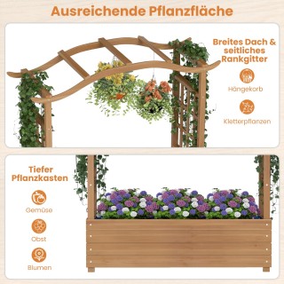 Costway Υψηλό Πλαίσιο Καλλιέργειας με Πέργκολα & Κρεμαστή Ζαρντινιέ...