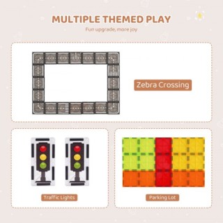 VEVOR  Μαγνητικά Πλακίδια Κατασκευής 56 Τεμ 3D Σετ για Παιδιά JTMNK...