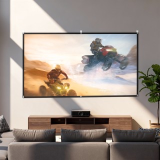 HOMCOM Οθόνη Προβολέα 100 16:9 HD 4K/8K, Πτυσσόμενη και Φορητή, Αντ...