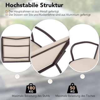 Costway Σετ Επίπλων Μπαλκονιού 3 Τεμαχίων με Άνετες Καρέκλες & Τρα... Costway Σετ Επίπλων Μπαλκονιού 3 Τεμαχίων με Άνετες Καρέκλες & Τρα...