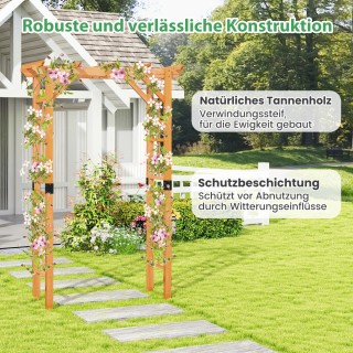 Costway Ξύλινη Πέργκολα Κήπου με Καμάρα και Πορτοκαλί Σκεπή M NP123...