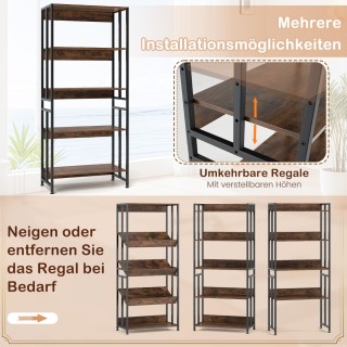 Costway Βιομηχανική Ραφιέρα 5 Επιπέδων με Ρυθμιζόμενα Ράφια και Μετ...