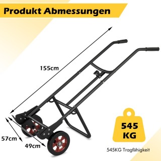 Costway Καρότσι μεταφοράς βαρελιών με 2 ελαστικούς τροχούς & γάντζο...