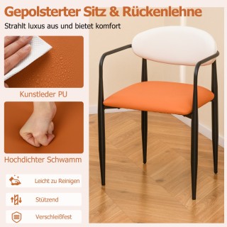 Costway  Σετ 2 Καρέκλες Τραπεζαρίας με Μαξιλαρωτό Κάθισμα & Πλάτη  ...