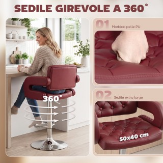 HOMCOM Σκαμπό Μπαρ με Πλάτη και Μπράτσα, Ρυθμιζόμενο Ύψος και Υποπό... HOMCOM Σκαμπό Μπαρ με Πλάτη και Μπράτσα, Ρυθμιζόμενο Ύψος και Υποπό...