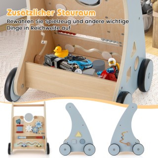 Costway Ξύλινος Παιδικός Περπατούρα με Πολυλειτουργικό Κέντρο Δραστ...