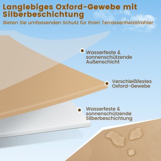 Costway Προστατευτικό Κάλυμμα για Θερμάστρα Βεράντας - Μπεζ NP11378BE