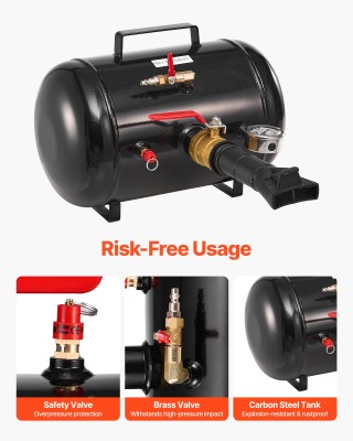 VEVOR Εκτοξευτήρας Αεροθαλάμου Ελαστικών 5 Γαλόνια, 87-116 PSI, Για...