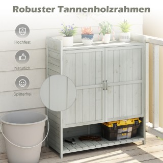 Costway Γκρι Τραπέζι Φύτευσης με Ντουλάπι & Επιφάνεια Εργασίας & Απ... Costway Γκρι Τραπέζι Φύτευσης με Ντουλάπι & Επιφάνεια Εργασίας & Απ...