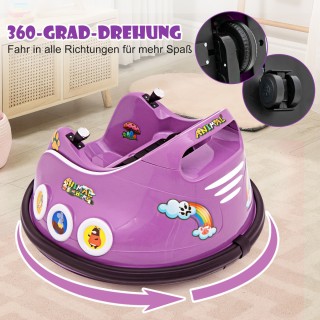 Costway Παιδικό Αυτοκινητάκι Συγκρουόμενο 12V με 360° Περιστροφή, Μ...