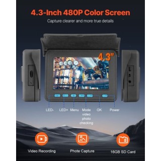 VEVOR  Κάμερα Αποχέτευσης 30μ 4.3 με 6 LED & 16GB Κάρτα  JLKXSGDNKJ...