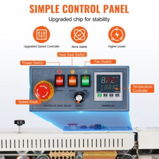 VEVOR Μηχανή Συνεχούς Σφράγισης Σακουλών με Οριζόντια Ταινία και Φο...