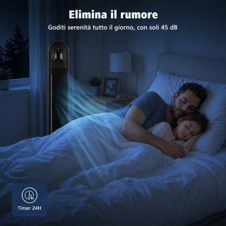 BAKAJI Κάθετος Μαύρος Πύργος Ανεμιστήρας-Ψυκτήρας 60W με 3 Ταχύτητε...