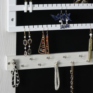 HOMCOM Καθρέφτης Κοσμηματοθήκη LED με Ράφια, 38x38x157 cm, Λευκός 8... HOMCOM Καθρέφτης Κοσμηματοθήκη LED με Ράφια, 38x38x157 cm, Λευκός 8...