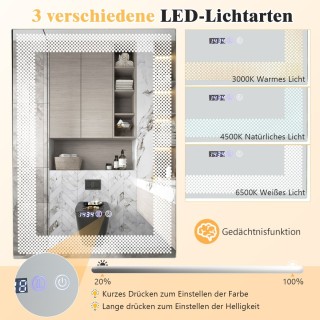 Costway Φωτιζόμενος Καθρέφτης Μπάνιου με Αντιθαμβωτική Λειτουργία ... Costway Φωτιζόμενος Καθρέφτης Μπάνιου με Αντιθαμβωτική Λειτουργία ...