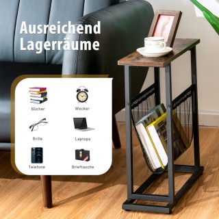 Costway Βιομηχανικό βοηθητικό τραπέζι 2 επιπέδων στενό τραπεζάκι κα...