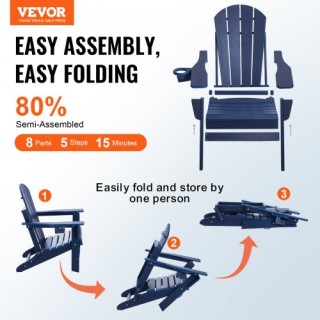VEVOR Σετ 2 Πλαστικές Καρέκλες Adirondack Πτυσσόμενες για Όλες τις... VEVOR Σετ 2 Πλαστικές Καρέκλες Adirondack Πτυσσόμενες για Όλες τις...
