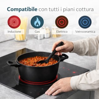 BAKAJI Σετ Μαγειρικών Σκευών Serena Μαύρο 11 Τεμαχίων από Χυτό Αλου...