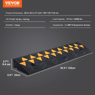 VEVOR Ράμπα Από Καουτσούκ για Πεζοδρόμιο με Άνοδο 9.4cm και Κατάλλη... VEVOR Ράμπα Από Καουτσούκ για Πεζοδρόμιο με Άνοδο 9.4cm και Κατάλλη...