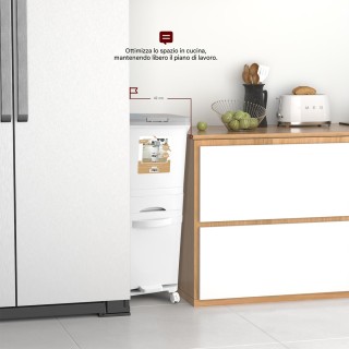 BAKAJI Διπλός Κάδος Κουζίνας 42L με Συρτάρι Διαχωρισμού Απορριμμάτω...