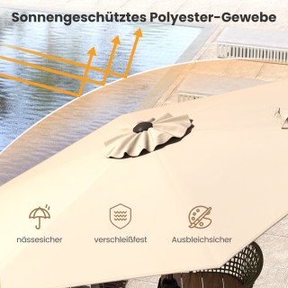 Costway Ανθεκτική Ομπρέλα Βεράντας με Αεριζόμενο Σχέδιο και Μηχανισ...