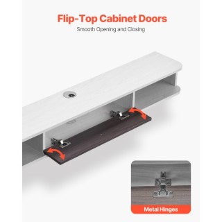 VEVOR Λευκή Επιτοίχια Βάση Τηλεόρασης 55 ιντσών  140 x 23,6 x 16 cm...