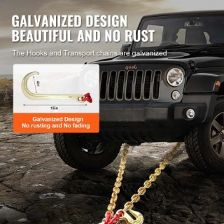 VEVOR  Αλυσίδα Ρυμούλκησης G80 με Γάντζο J και Γάντζο Σύλληψης 1080...