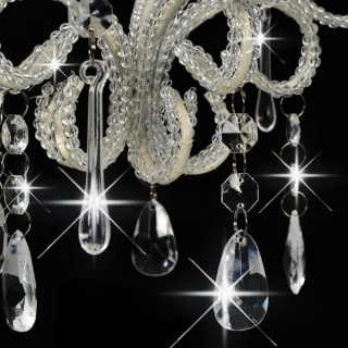 vidaXL Φωτιστικό Οροφής με Χάντρες Στρογγυλό Λευκό Ε14 281593