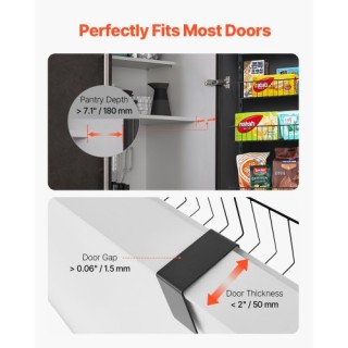 VEVOR 9-Tier Ρυθμιζόμενη Κρεμαστή Ραφιέρα Αποθήκευσης Πόρτας Παντοπ...