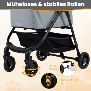 Costway Πολυλειτουργικό Καροτσάκι Κατοικίδιων 3 σε 1 με Αποσπώμενο ...