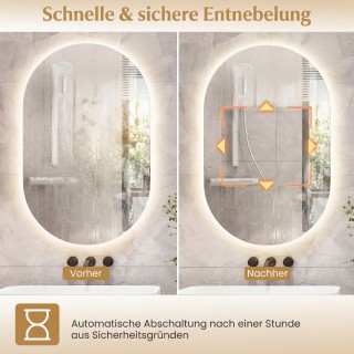 Costway Φωτιζόμενος Καθρέφτης με Δυνατότητα Ρύθμισης Τριών Χρωματικ... Costway Φωτιζόμενος Καθρέφτης με Δυνατότητα Ρύθμισης Τριών Χρωματικ...