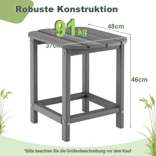 Costway Σετ 2 Βοηθητικών Τραπεζιών HDPE, Ανθεκτικά στις Καιρικές Συ...