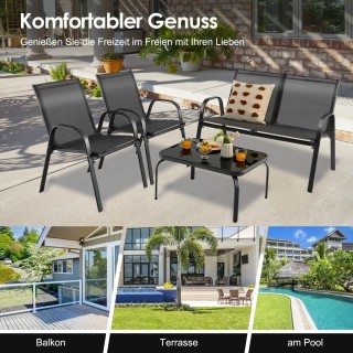 Costway  Σετ Επίπλων Βεράντας 4 Τεμαχίων με Μοντέρνο Σχεδιασμό και ...