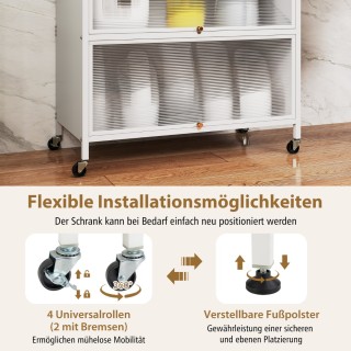 Costway 6-επίπεδος Κουζινόθηκη με Ανοιχτό Ράφι, Διαφανείς Πόρτες & ... Costway 6-επίπεδος Κουζινόθηκη με Ανοιχτό Ράφι, Διαφανείς Πόρτες & ...