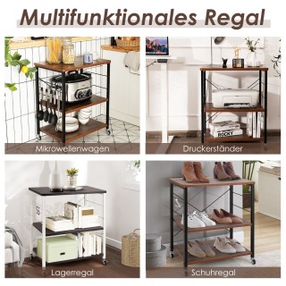 Costway Τρόλεϊ Σερβιρίσματος 3 Επιπέδων με Ρυθμιζόμενα Ράφια και 10... Costway Τρόλεϊ Σερβιρίσματος 3 Επιπέδων με Ρυθμιζόμενα Ράφια και 10...