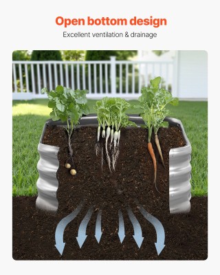 VEVOR Μεταλλικό Υψωμένο Κρεβάτι Κήπου 1.8 x 0.9 x 0.3m Γαλβανισμένο... VEVOR Μεταλλικό Υψωμένο Κρεβάτι Κήπου 1.8 x 0.9 x 0.3m Γαλβανισμένο...