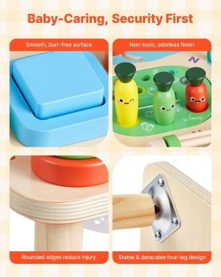 VEVOR Ξύλινο Τραπέζι Δραστηριοτήτων Montessori για Νήπια 1-3 Ετών, ...