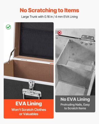 VEVOR Σετ 2 Μεταλλικών Αποθηκευτικών Κορμών, Ξύλινα Βαλίτσα με Κλει...